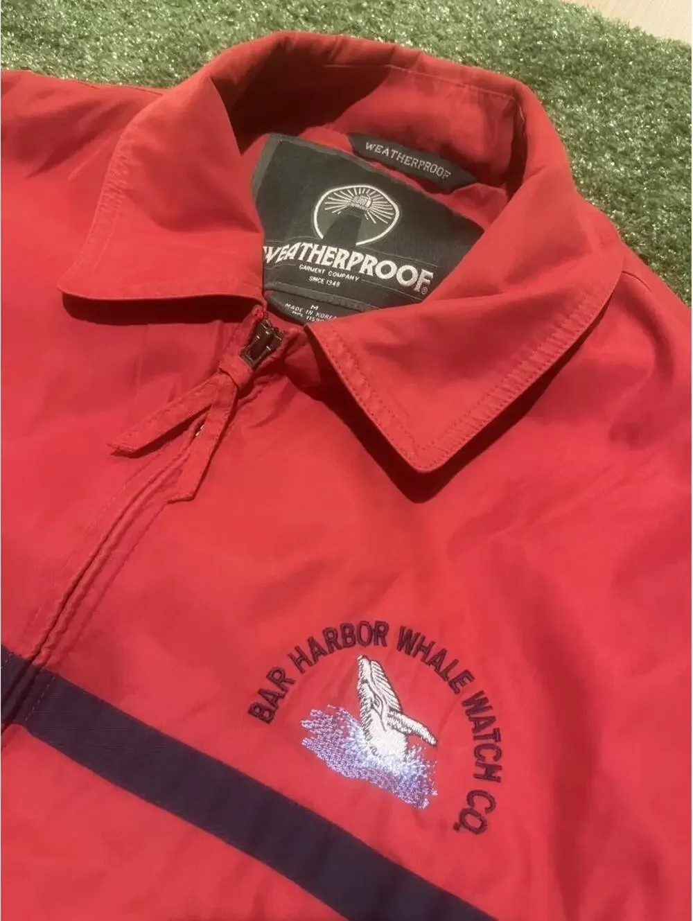 Weatherproof Bar Harbor Whale Watch Co. Windbreaker Jacket Size Medium